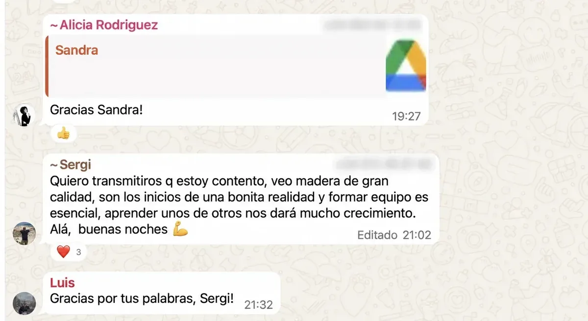 Captura de WhatsApp de una distribuidora que aplica el Método APOLO
